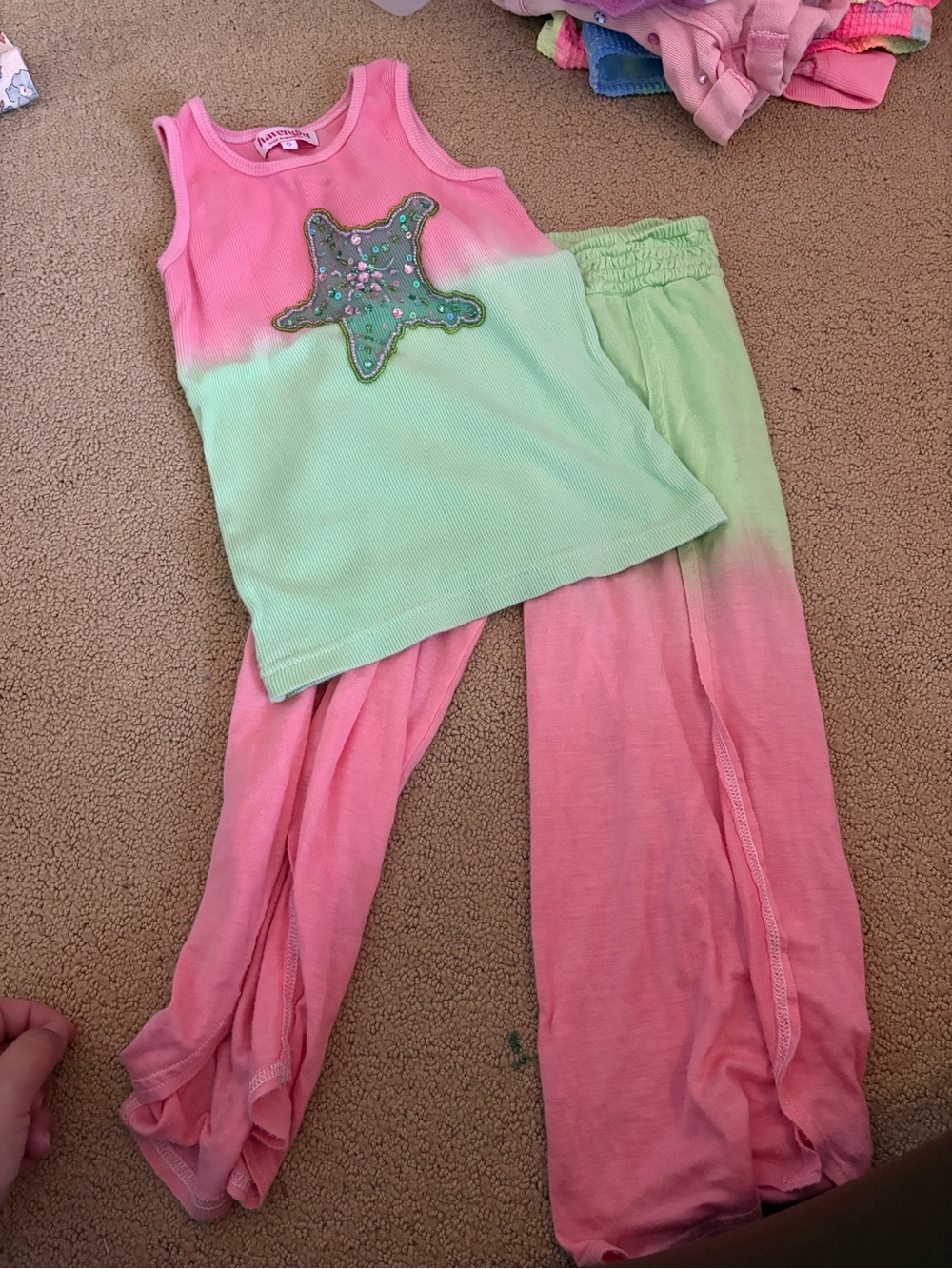 Haven Girl Ombre Starfish Tank & Leggings Set Girls Size 5